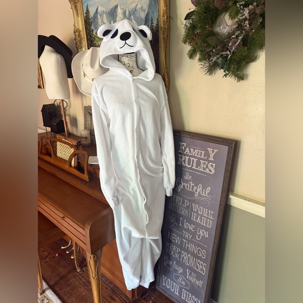 White Panda Bear Hooded Halloween Costume